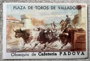 Tauromaquia: Programa Plaza de Toros de Valladolid -Años 60 - Obsequio Cafeteria Padova